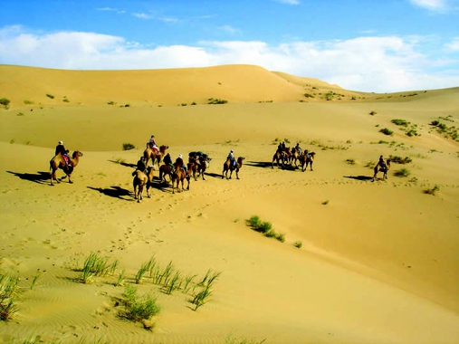 Camelback riding in Gobi